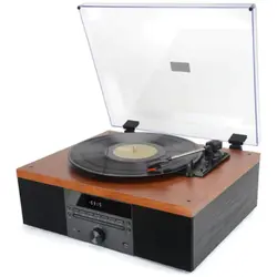 Pick-up stereo cu difuzoare incorporate AKAI ATT-14BT, Bluetooth, CD, Radio FM, retro style