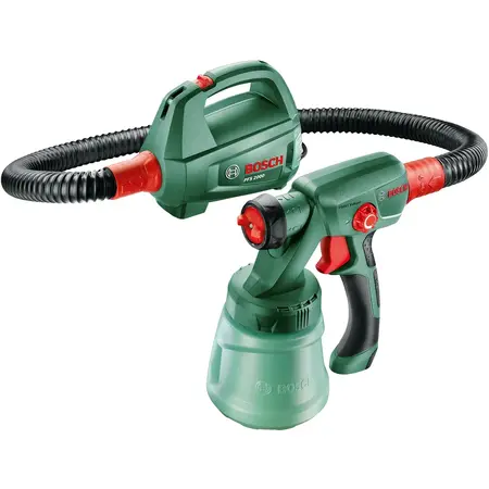 Pistol de vopsit Bosch PFS 2000, 440 W, 800 ml capacitate rezervor, 200 ml/min capacitate pompare, 1.3 m lungime furtun