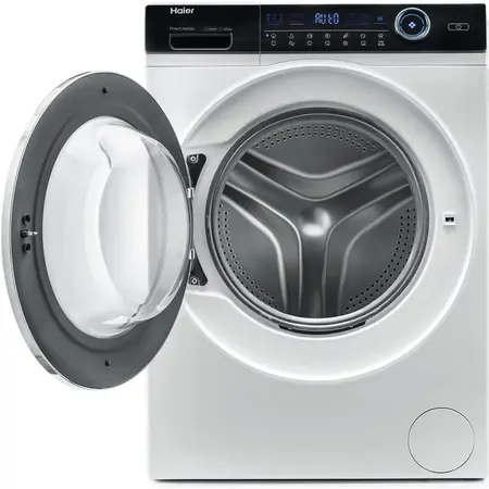 Masina de spalat cu uscator Haier HWD120-B14979-S, Motor Direct Motion, 12+8 kg, clasa A (spalare), 1400 rpm, iRefresh, ABT,  Drum light, Dual Spray, Pillow Drum, display Led cu Touch control, Smart Detecting, alba - usa neagra