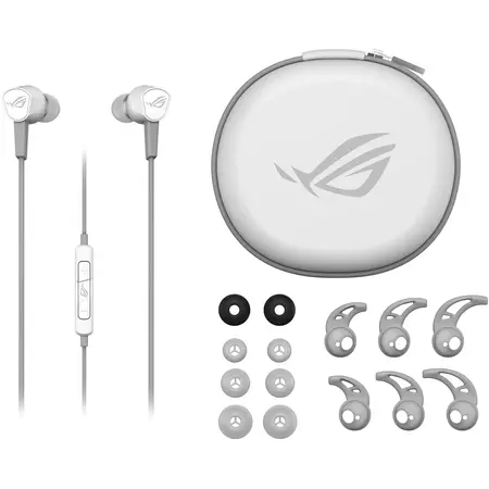 Casti gaming in-ear ASUS ROG Cetra II Core Moonlight White, 3.5 mm