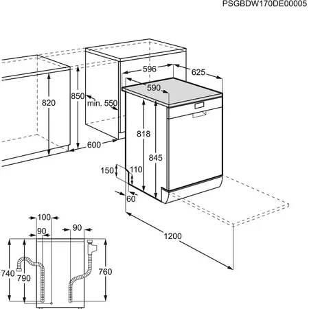 Masina de spalat vase Electrolux ESF5535LOW, 13 seturi, 6 programe, 60 cm, inverter, clasa D, alb