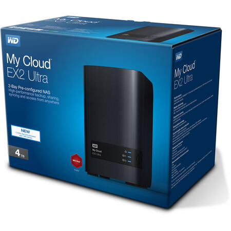 Network Storage WD My Cloud Expert Series EX2 Ultra 4TB, Gigabit Ethernet, USB 3.0