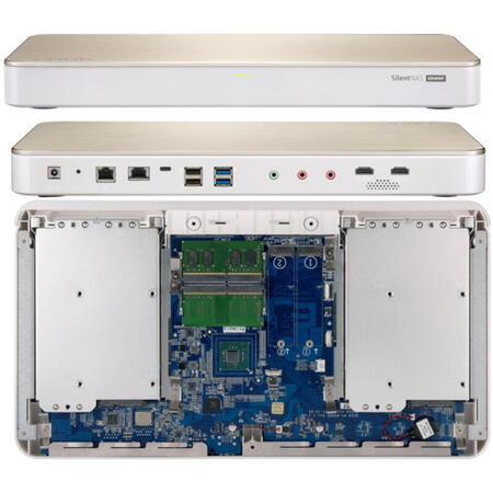 Compact fanless NAS, HS-453DX-8G, 2-Bay, Intel Celeron J4105 Quad Core 1.5GHz, 8GB DDR4