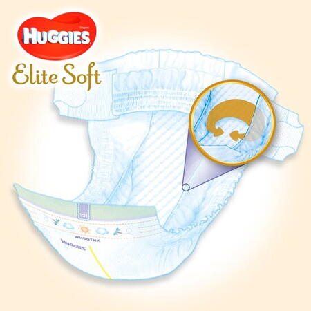 Scutece Huggies Elite Soft 1, 3-5 kg, 50 buc