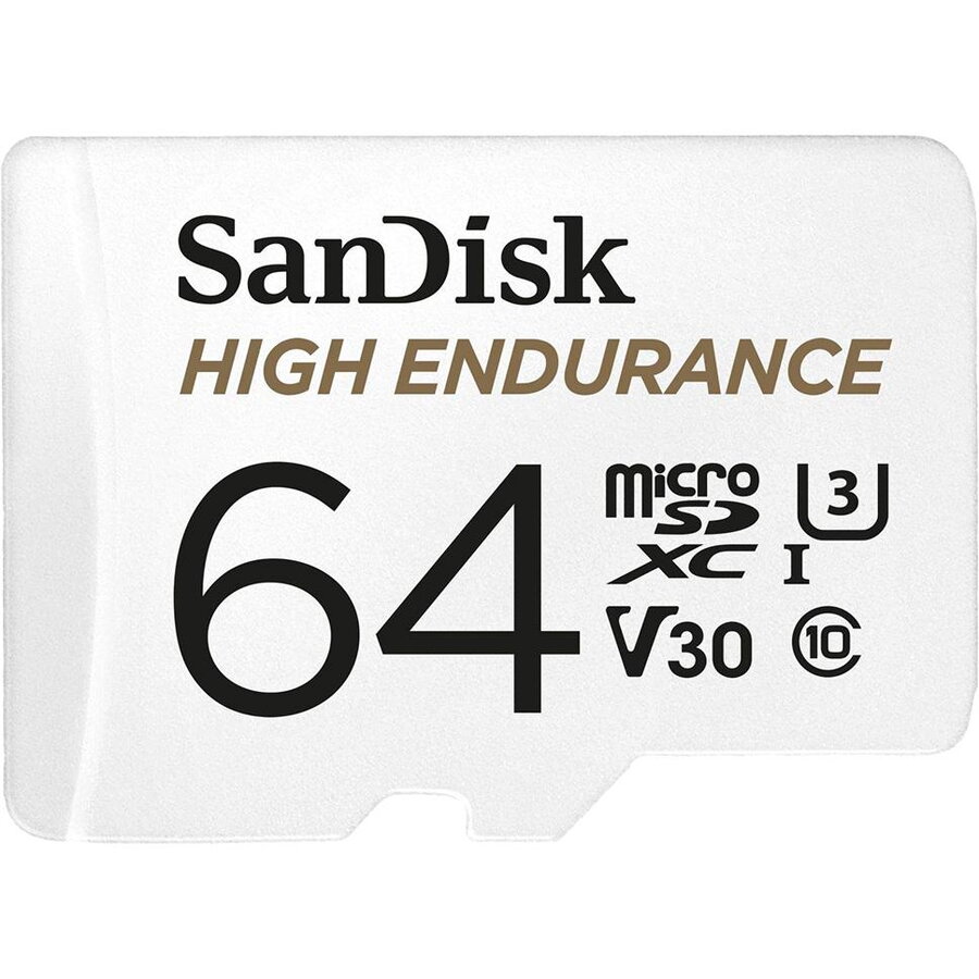 Card de memorie Sandisk High Endurance MicroSDXC, 64GB, Clasa 10, U3, Adaptor microSD