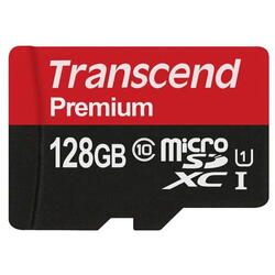 Card Memorie Transcend Microsdxc 128gb Class 10, Uhs1 + Adaptor