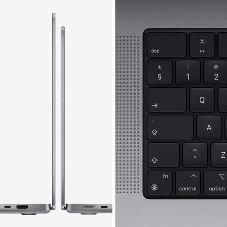 Laptop Apple MacBook Pro 16 (2021) cu procesor Apple M1 Max, 10 nuclee CPU and 32 nuclee GPU, 32GB, 1TB SSD, Space Grey, Int KB