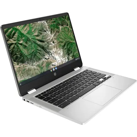 Ultrabook HP 14'' Chromebook x360 14a-ca0002nn, HD Touch, Procesor Intel® Pentium® Silver N5030 (4M Cache, up to 3.10 GHz), 4GB DDR4, 128GB eMMC, GMA UHD 605, Chrome OS, Silver