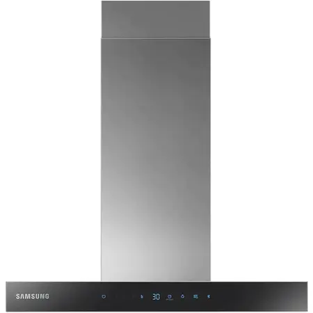 Hota decorativa Samsung NK24N5703BS/UR, Putere de absorbite 722 mc/h, Power Ventilation System, Auto conectivity, Lumina LED, 60 cm, Negru/Inox