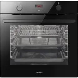 Cuptor incorporabil Hansa X-Type BOES684620 Clasa A, 77L, SteamCleaning Email EasyClean, 9 programe, Negru