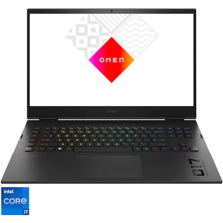 Laptop Gaming OMEN By HP 17-ck1013nq cu procesor Intel® Core™ i7-12800HX pana la 4.80 GHz, Alder Lake, 17.3', QHD, IPS, 165Hz, 16GB, 512GB SSD, NVIDIA GeForce RTX 3070Ti 8GB, Free DOS, Black