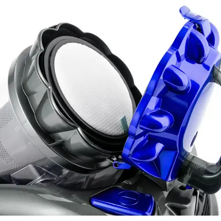 Aspirator Daewoo fara sac, putere 800 W, 2.5 litri, tub telescopic metal, putere de aspirare 160 W, aspiratie ciclonica, filtru HEPA, perie parchet, lungime cablu 6 metri, culoare albastru