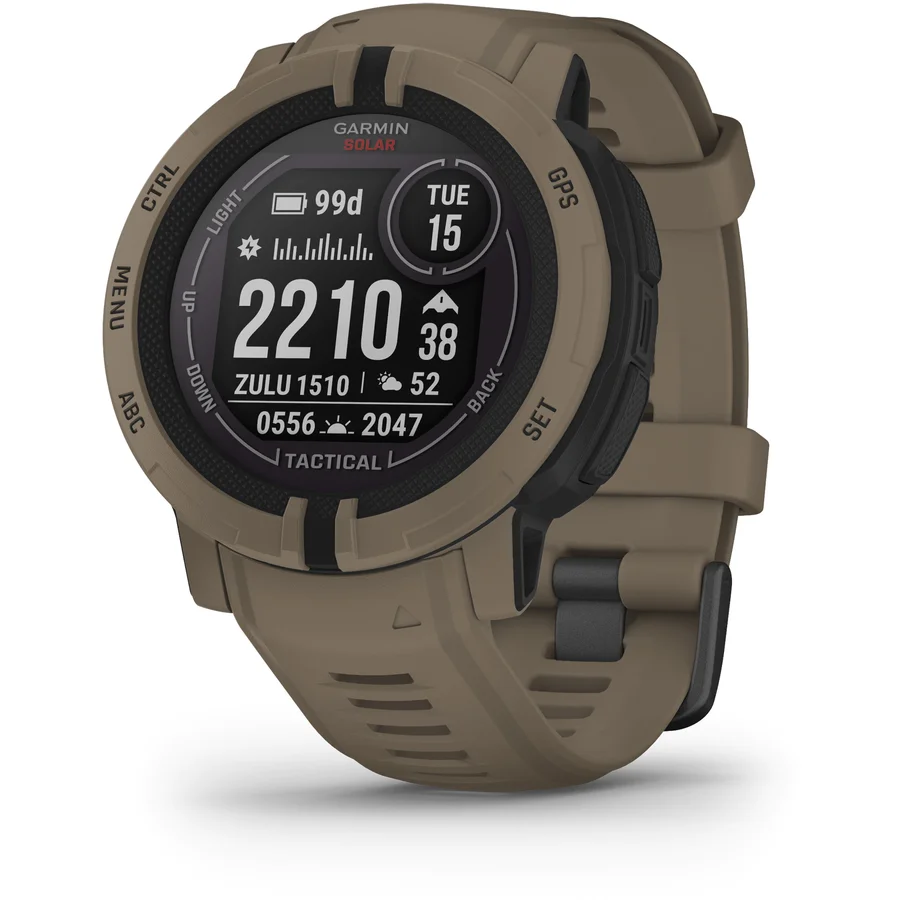 Ceas Smartwatch Garmin Instinct 2, 45mm, Solar, Tactical Edition, Coyote Tan