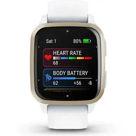 Ceas smartwatch Garmin Venu Sq 2, White/Cream Gold