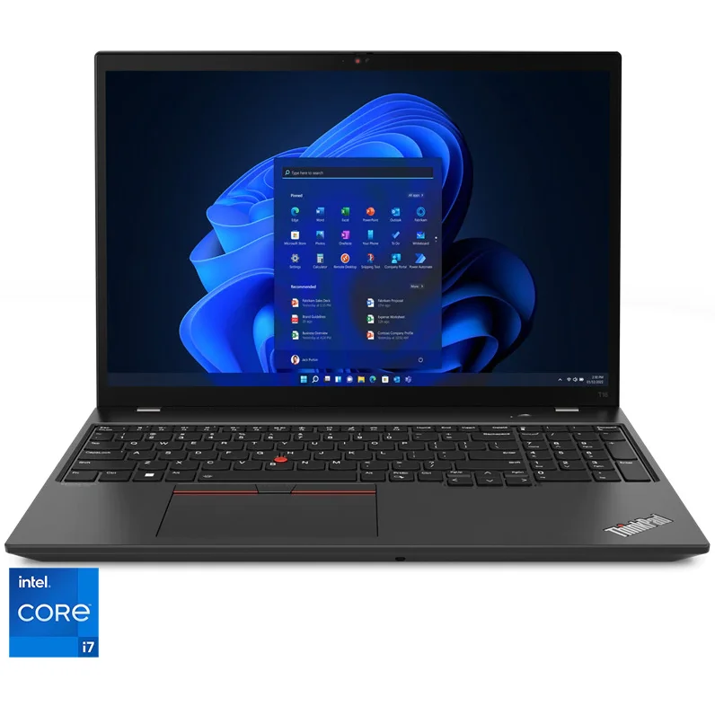 Laptop Lenovo 16'' ThinkPad T16 Gen 1, WQXGA IPS, cu procesor Intel® Core™ i7-1260P (18M Cache, up to 4.70 GHz), 32GB DDR4, 1TB SSD, GeForce MX550 2GB, 4G LTE, Win 11 Pro