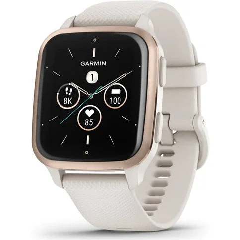 Ceas Smartwatch Garmin Venu Sq 2, Music Edition, Ivory/peach Gold