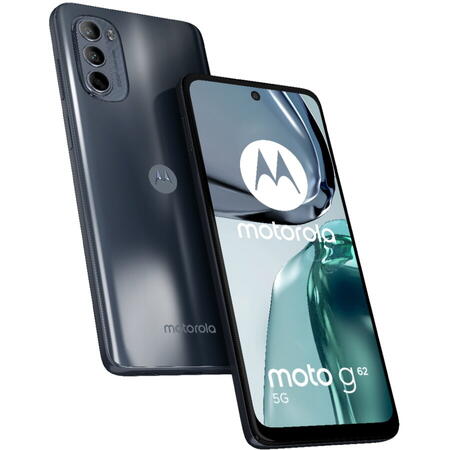 Telefon mobil Motorola Moto g62, Dual SIM, 64GB, 4GB RAM, 5G, Midnight Grey