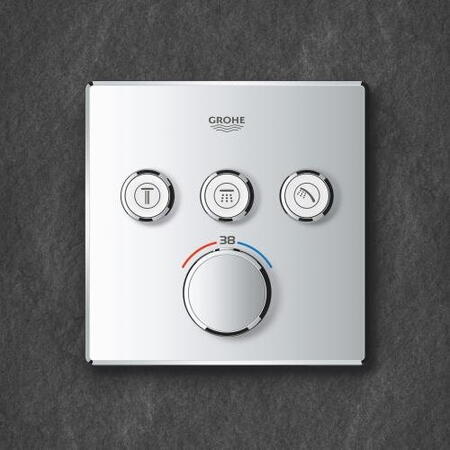 Baterie de dus incastrata termostatata patrata partea aparenta GROHE seria GROHTHERM SMARTCONTROL