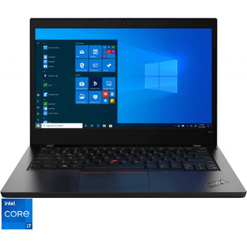Laptop Lenovo 14&#039;&#039; Thinkpad L14 Gen 2, Fhd Ips, Procesor Intel® Core™ I7-1165g7, 16gb Ddr4, 512gb Ssd, Intel Iris Xe, Win 10 Pro, Black