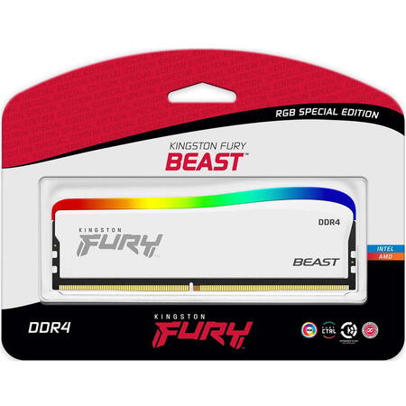 Memorie RAM FURY Beast RGB White Special Edition 16GB DDR4 3200 Mhz CL16