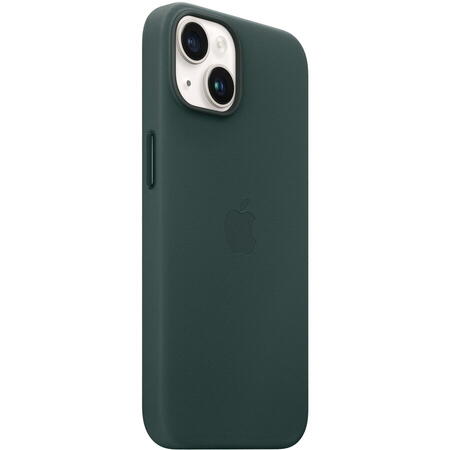 Husa de protectie Apple Leather Case with MagSafe pentru iPhone 14, Forest Green