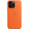 Husa de protectie Apple Leather Case with MagSafe pentru iPhone 14 Pro Max, Orange