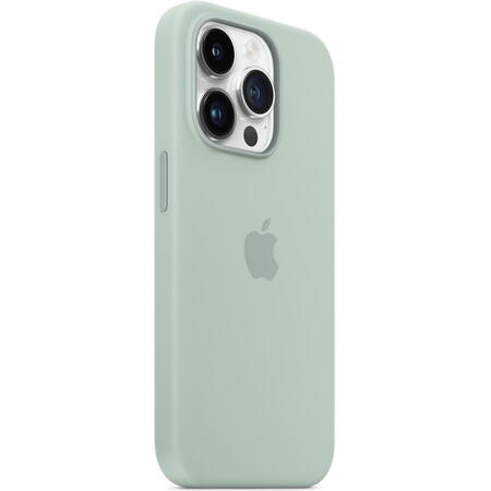 Husa de protectie Apple Silicone Case with MagSafe pentru iPhone 14 Pro, Succulent
