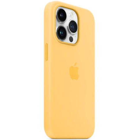 Husa de protectie Apple Silicone Case with MagSafe pentru iPhone 14 Pro, Sunglow