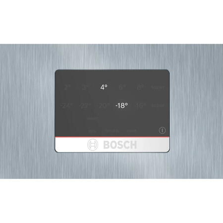 Combina frigorifica Bosch KGN56XLEB, 508 l, NoFrost, PerfectFit, Iluminare LED, Clasa E, H 193 cm, Inox