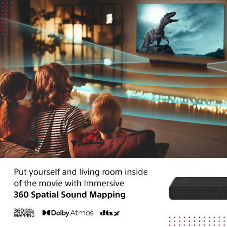 Soundbar Sony HT-A3000, 3.1ch, Dolby Atmos, 250W, Bluetooth 5.0, LDAC, Subwoofer integrat, DTS:X, Negru