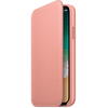 Husa de protectie Apple Leather Folio pentru iPhone X, Soft Pink