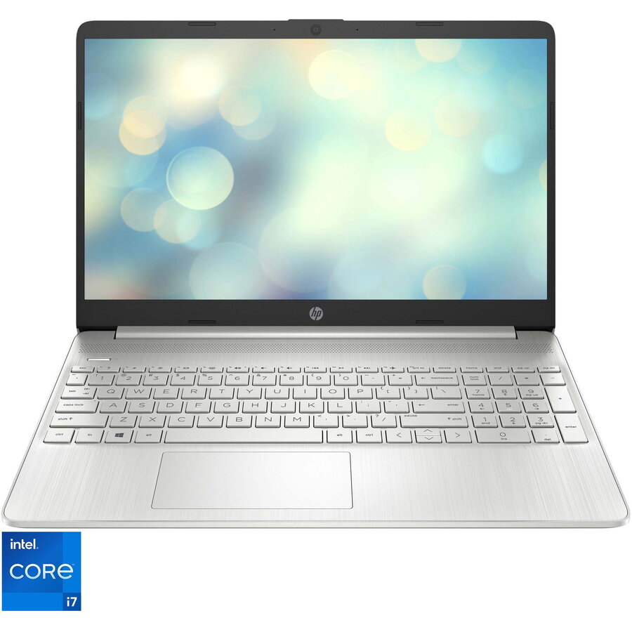 Laptop HP 15s-fq5014nq cu procesor Intel® Core™ i7-1255U pana la 4.70 GHz, 15.6 FHD IPS, 8GB, 512GB SSD, Intel® Iris® Xe Graphics, Free DOS, Silver
