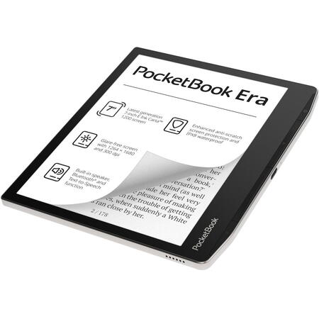 eBook Reader PocketBook Era, ecran tactil 7", E Ink Carta, 300dpi, Bluetooth, SMARTlight, IPX8, 16 GB, argintiu