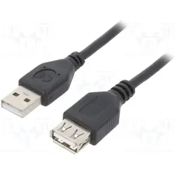 Gembird Prelungitor, USB 2.0 (T) la USB 2.0 (M), 3m, conectori auriti, negru
