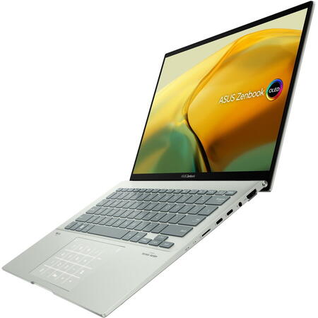 Laptop ultraportabil ASUS Zenbook 14 OLED UX3402ZA cu procesor Intel® Core™ i7-1260P pana la 4.70 GHz, 14", 2.8K, 16GB, 512GB SSD, Intel® Iris Xe Graphics, Windows 11 Home, Aqua Celadon