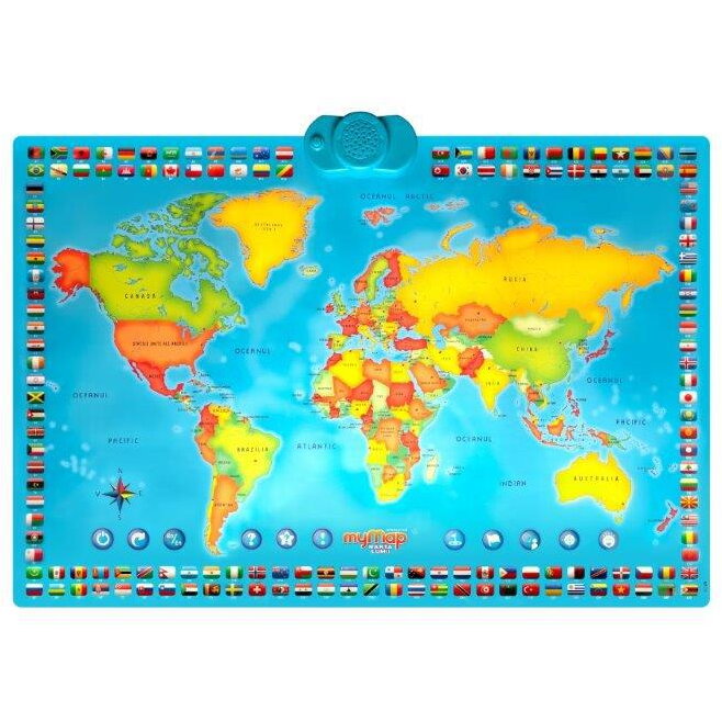 harta interactiva a lumii momki cu animale Harta interactiva a lumii bilingv RO-EN