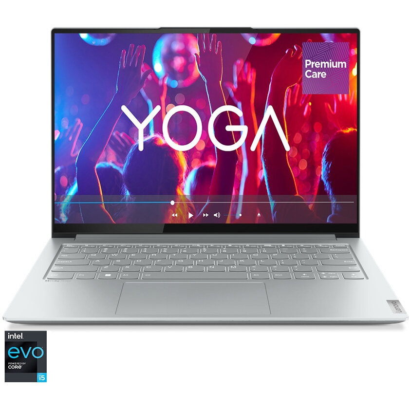 Laptop Lenovo Yoga Slim 7 Pro 14IAH7 cu procesor Intel® Core™ i5-12500H pana la 4.50 GHz, 14, 2.8K, 16GB DDR5, 512GB SSD, Intel® Iris® Xe Graphics, Windows 11 Home, Cloud Grey