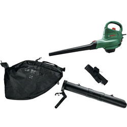 Suflanta si aspirator pentru frunze Bosch Universal GardenTidy 3000, 1600 W, 165-285 km/h viteza aer, 160 l/s debit, curea umar, tub vid, duza suflanta