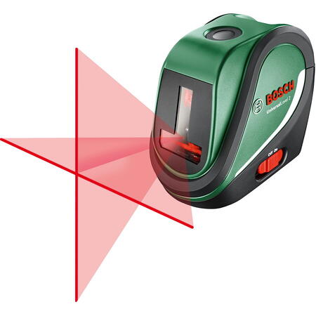 Nivela laser cu linii Bosch Professional UniversalLevel 2+T, 10 m domeniu lucru, 635-650 nm dioda laser, ± 4° domeniu, ± 0.5 mm/m precizie, stativ aluminiu 1.1 m, baterii