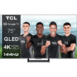 Televizor QLED TCL 75C735, 191 cm, Smart Google TV, 4K Ultra HD, 100hz, Clasa G