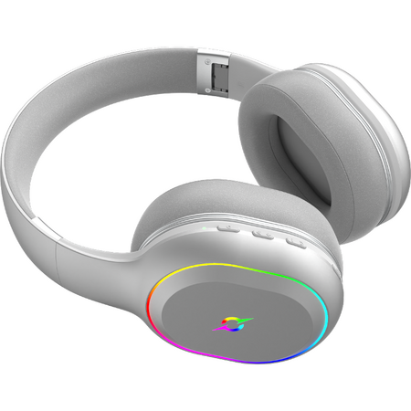 Casti wireless AQIRYS Lyra, 3D Stereo, Bluetooth, multiplatforma, Alb