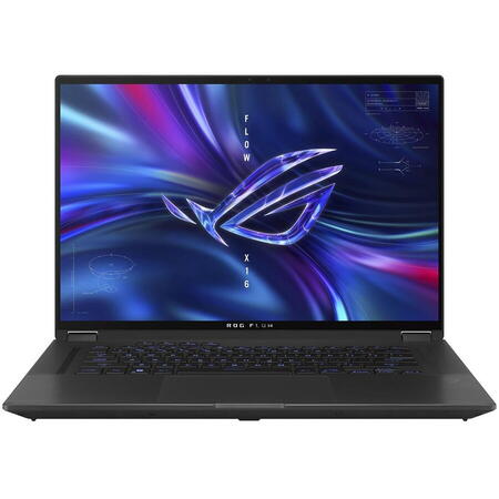 Laptop Gaming ASUS ROG Flow X16 GV601RM cu procesor AMD Ryzen™ 9 6900HS pana la 4.90 GHz, 16", QHD+, 165Hz, 3ms, Touch, 32GB, 1TB PCIe® 4.0 NVMe™ SSD, NVIDIA® GeForce RTX™ 3060 6GB GDDR6, Windows 11 Home