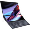 Laptop ASUS Zenbook Pro 14 Duo UX8402ZE cu procesor Intel® Core™ i7-12700H pana la 4.70 GHz, 14.5", 2.8K OLED, Touch, 16GB, 1TB SSD, NVIDIA® GeForce® RTX™ 3050 Ti 4 GB, Windows 11 Pro, Tech Black