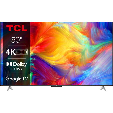 Televizor TCL LED 50P638, 126 cm, Smart Google TV, 4K Ultra HD, Clasa F