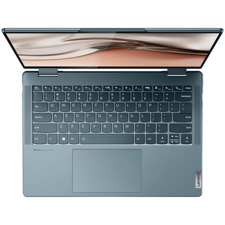 Laptop ultraportabil Lenovo Yoga 7 14ARB7 cu procesor AMD Ryzen™ 7 6800U​ pana la 4.70 GHz, 14", 2.8K, OLED, Touch, 32GB, 1TB SSD, AMD Radeon 680M Graphics, Windows 11 Home, Stone Blue, 3y on-site Premium Care
