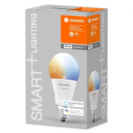 Bec LED inteligent Ledvance SMART+ WiFi Classic Tunable White A, E27, 9.5W (75W), 1055 lm, lumina alba (2700-6500K)