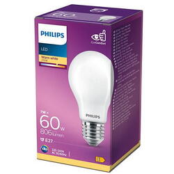 Philips Bec LED Classic A60, E27, 7W (60W), 806 lm, lumina calda (2700K)