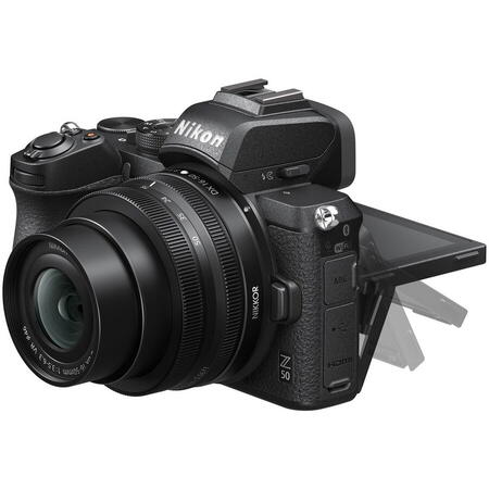 Aparat foto Mirrorless Nikon Z50, 20.9 MP , 4K , Wi-Fi + Obiectiv 16-50mm, Negru