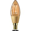 Philips Bec LED inteligent vintage (decorativ) Wiz Filament Candle Amber C35, Wi-Fi, Bluetooth, E14, 4.9W (25W), 370 lm, lumina alba (2000-5000K)
