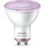 Philips Bec LED RGB inteligent Wiz Spot , Wi-Fi, Bluetooth, GU10, 4.7W (50W), 345 lm, lumina alba si color (2200-6500K)